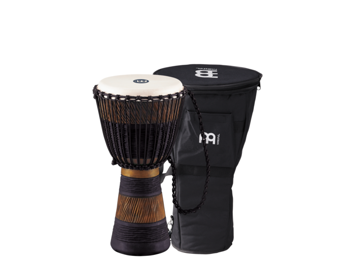 Meinl Original African Style Rope Tuned Wood Djembe M Brown/Black (ADJ3-M+BAG)