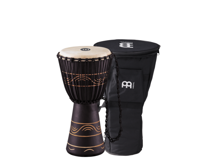Meinl Original African Style Rope Tuned Wood Djembe M Black (ADJ4-M+BAG)