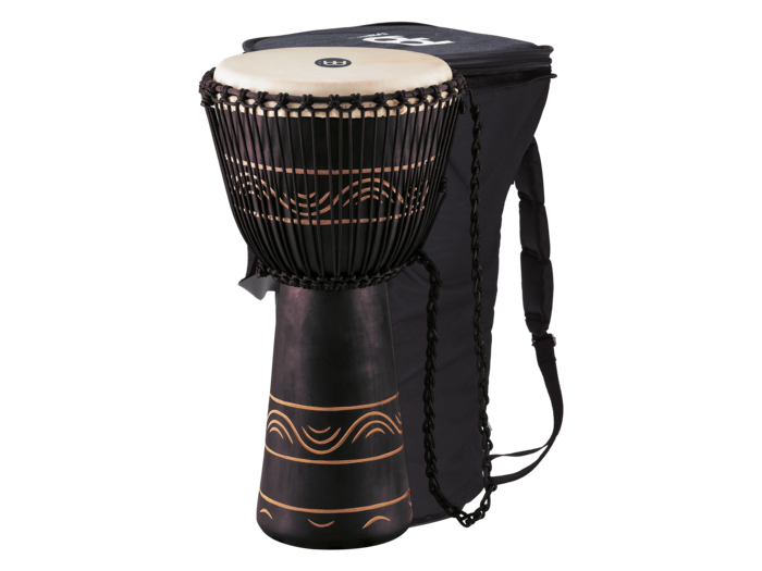 Meinl Original African Style Rope Tuned Wood Djembe XL Black (ADJ4-XL+BAG)