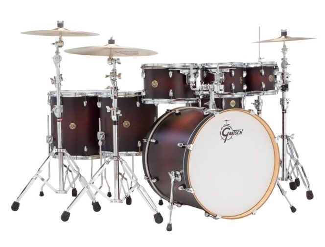Gretsch Catalina Maple 7 Piece Drum Kit -Satin Deep Cherry Burst *