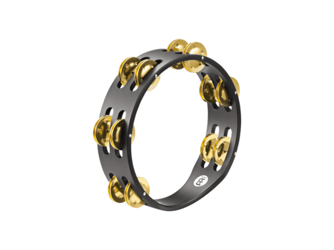 Meinl Compact Wood Tambourine Solid Brass Jingles CTA2B-BK
