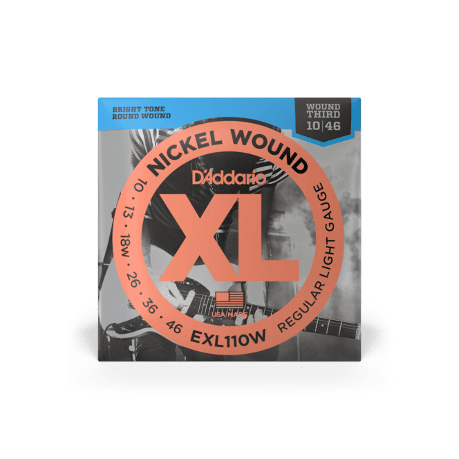 D'addario 10-46 Regular Light Wound Third Guitar Strings EXL110W