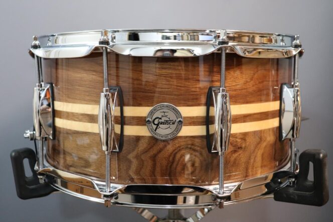 Gretsch Full Range 14" x 6.5" Walnut Snare Drum w/ Maple Inlay (S1-6514W-MI) - Image 2