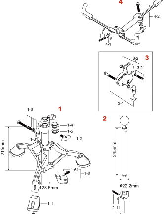 Tama Square Head Bolt, Washer, and Nut for HS100W (MSS830SWN)