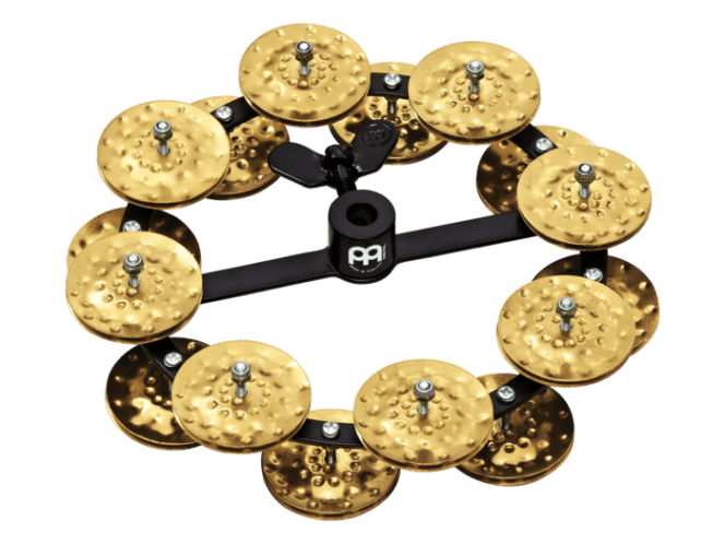Meinl Headliner Series Hammered Brass Double Row Hihat Tambourine HTHH2B-BK