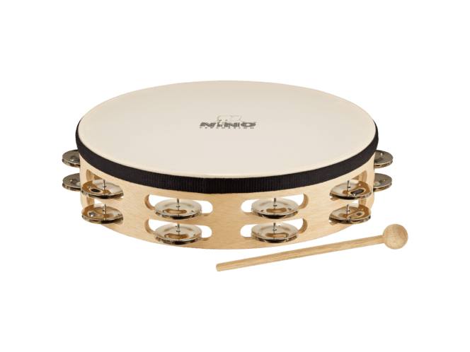 Nino Percussion 20" Headed Wood Tambourine - 2 rows NINO26