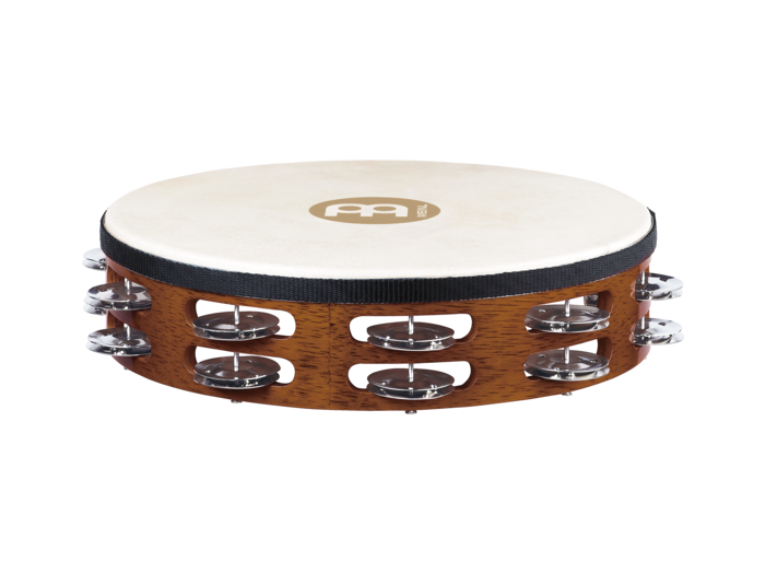Meinl Traditional Goat-Skin Wood Tambourine Steel Jingles (TAH2AB)