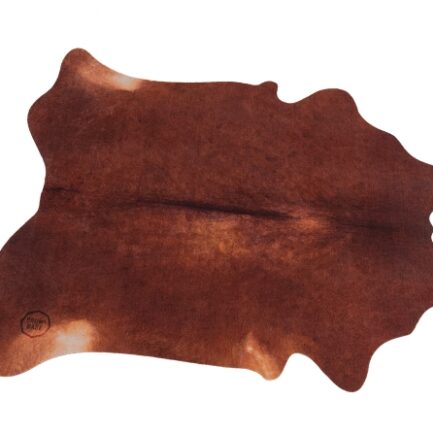 DRUMnBASE Vegan Cow Drum Rug 6' X 5.25' Betsy Red Brown - VGN BRWN
