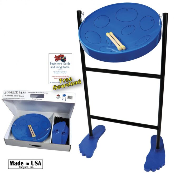Jumbie Jam Steel Drum Kit - Tube Floor Stand - Blue Pan (G) W1058