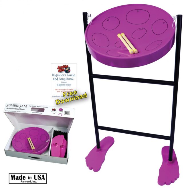 Jumbie Jam Steel Drum Kit - Tube Floor Stand - Purple Pan (G) W1068