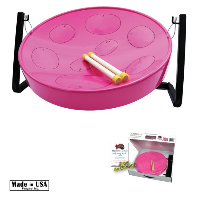 Jumbie Jam Steel Drum Kit - Table Top Stand - Pink Pan (G) W1086