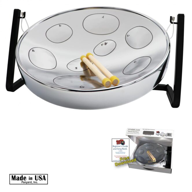 Jumbie Jam Steel Drum Kit - Table Top Stand - Chrome Pan (G) W1088