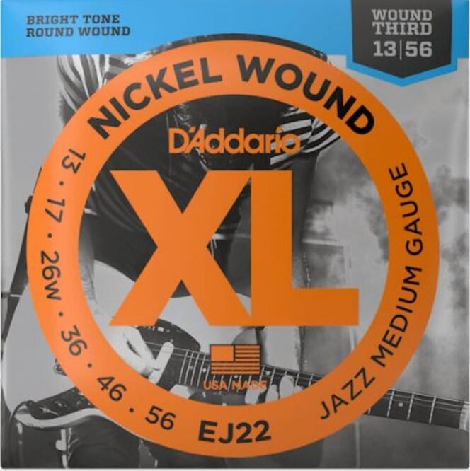 D'Addario Jazz Medium, 13-56, Electric Guitar Strings EJ22