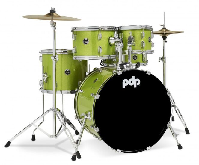 PDP Center Stage 5-Piece Drum Set - Electric Green Sparkle PDCE2015KTEL