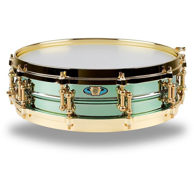 Ludwig 3.7x14 Carl Palmer Venus Signature Green Brass Snare Drum *
