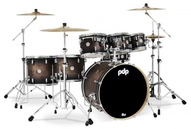 PDP Concept Maple Series 7-pc Shell Pack - Satin Charcoal Burst Lacquer