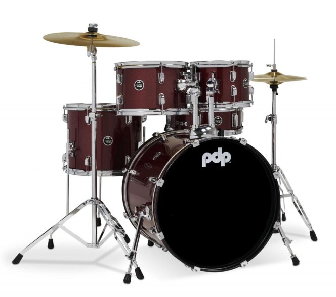 PDP Center Stage 5-Piece Drum Set - Ruby Red Sparkle PDCE2015KTRR