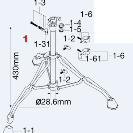 Tama Base Assembly HTW109W1
