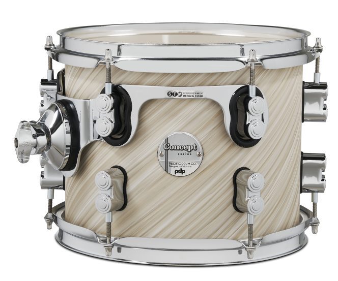 PDP Concept Maple 8x10 Suspended Tom Twisted Ivory Finish Ply with Chrome Hardware - Twisted Ivory