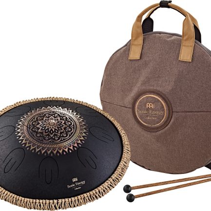 MEINL Sonic Energy Octave Steel Tongue Drum, Black, Engraved - floral design