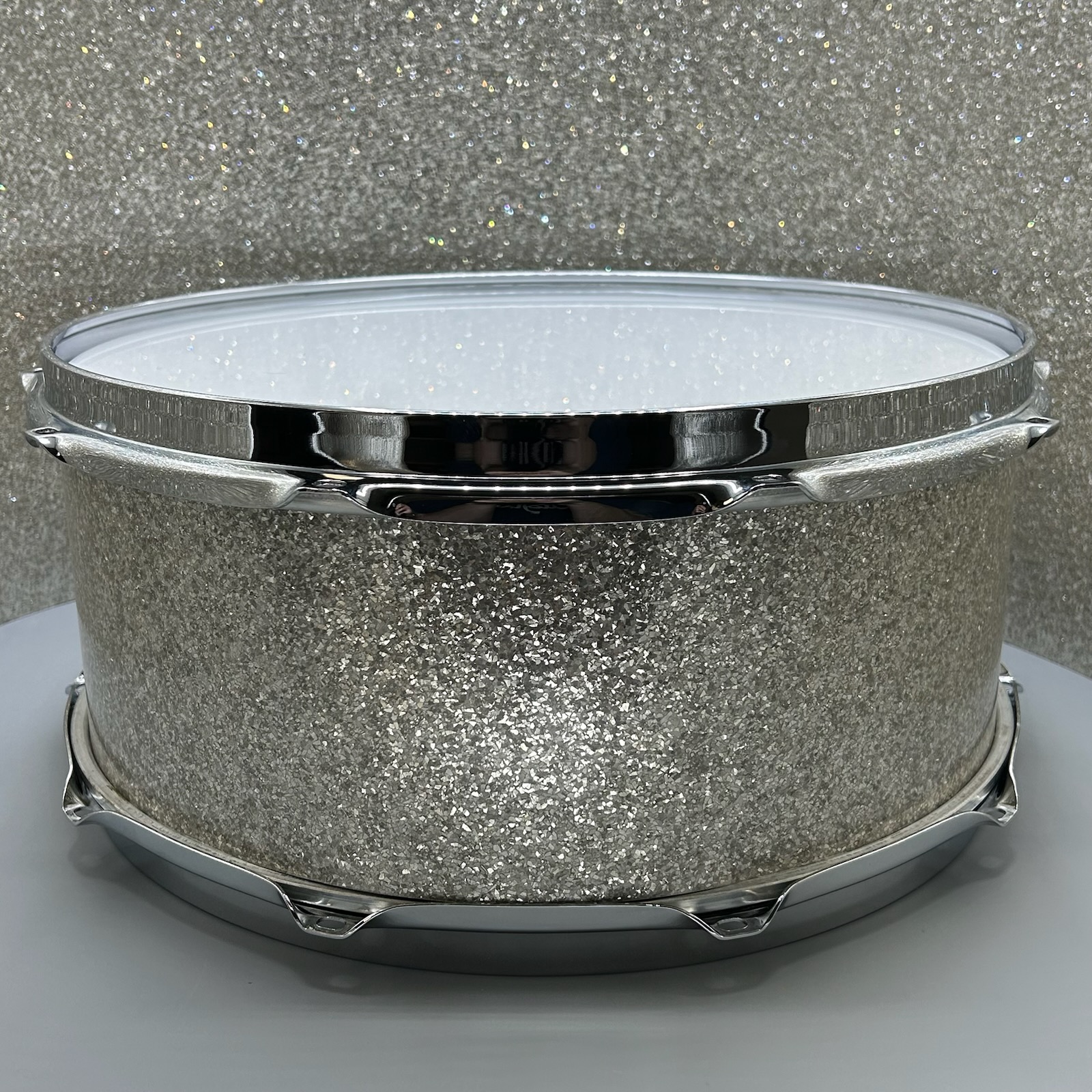 Silver Glass Glitter Drum Wrap - Image 2