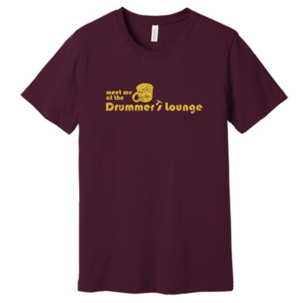 Drums Etc. "Coffee & Key" Maroon/Yellow T-Shirt